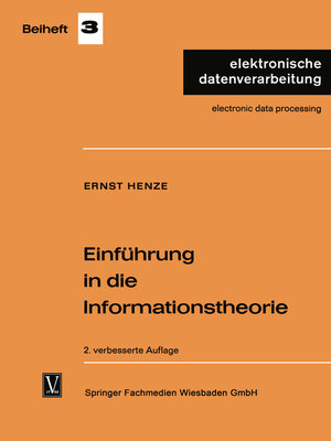 cover image of Einführung in die Informationstheorie